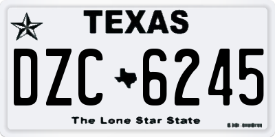 TX license plate DZC6245