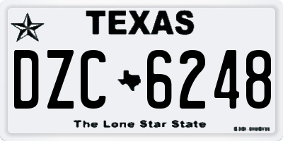 TX license plate DZC6248
