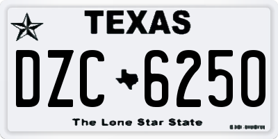 TX license plate DZC6250