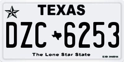 TX license plate DZC6253