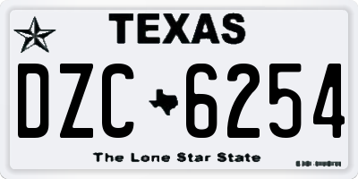 TX license plate DZC6254