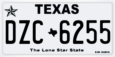 TX license plate DZC6255