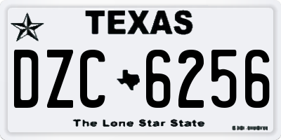 TX license plate DZC6256