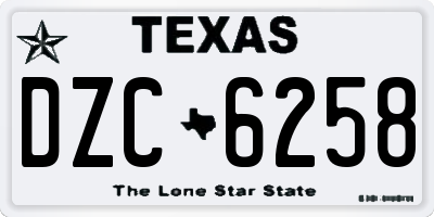 TX license plate DZC6258