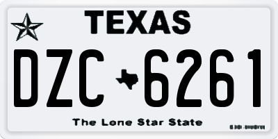 TX license plate DZC6261