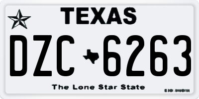 TX license plate DZC6263