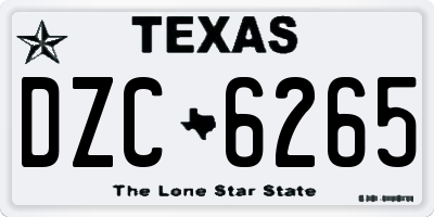 TX license plate DZC6265