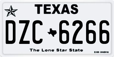 TX license plate DZC6266