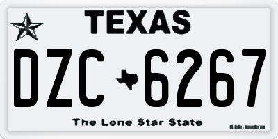 TX license plate DZC6267