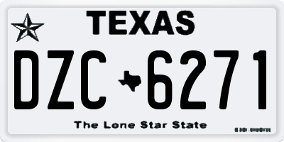 TX license plate DZC6271