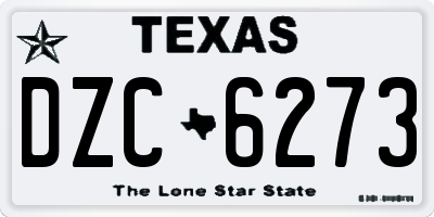 TX license plate DZC6273