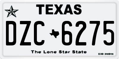 TX license plate DZC6275