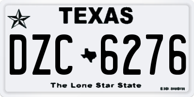TX license plate DZC6276
