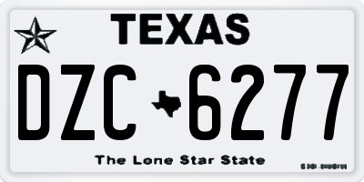 TX license plate DZC6277