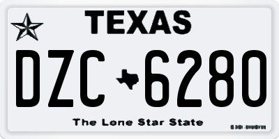 TX license plate DZC6280