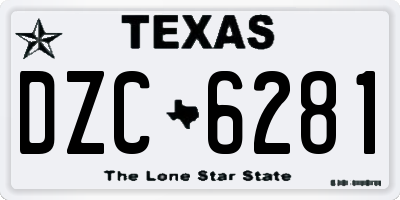 TX license plate DZC6281