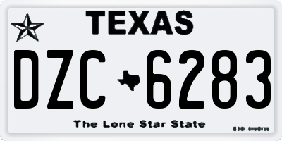 TX license plate DZC6283
