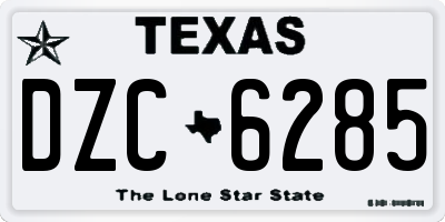 TX license plate DZC6285