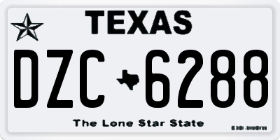 TX license plate DZC6288