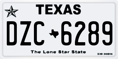 TX license plate DZC6289