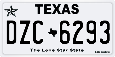 TX license plate DZC6293