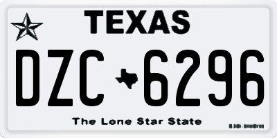 TX license plate DZC6296