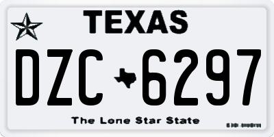 TX license plate DZC6297