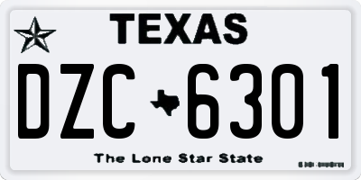 TX license plate DZC6301