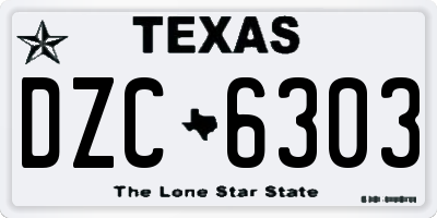 TX license plate DZC6303