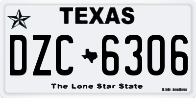 TX license plate DZC6306