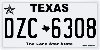 TX license plate DZC6308