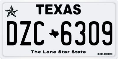 TX license plate DZC6309