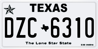 TX license plate DZC6310