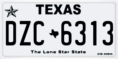 TX license plate DZC6313