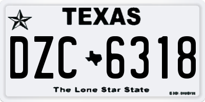 TX license plate DZC6318