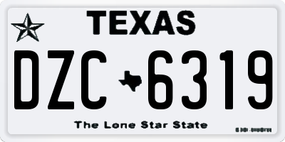 TX license plate DZC6319