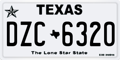 TX license plate DZC6320