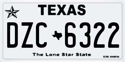 TX license plate DZC6322