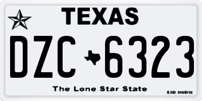 TX license plate DZC6323