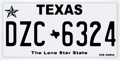 TX license plate DZC6324