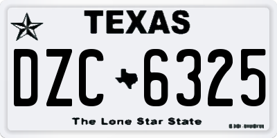 TX license plate DZC6325