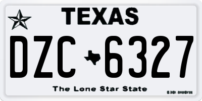 TX license plate DZC6327