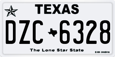 TX license plate DZC6328