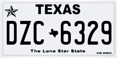 TX license plate DZC6329