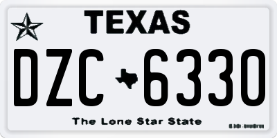 TX license plate DZC6330