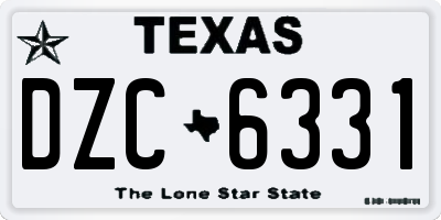 TX license plate DZC6331