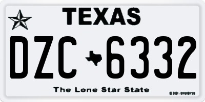 TX license plate DZC6332