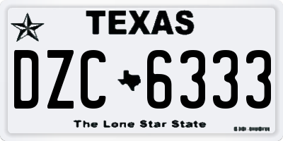 TX license plate DZC6333