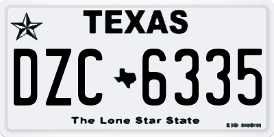 TX license plate DZC6335