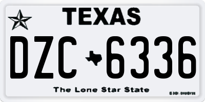 TX license plate DZC6336